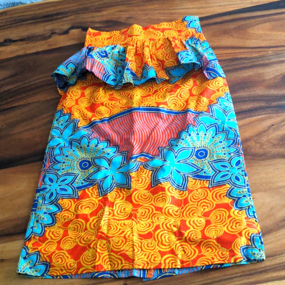 African peplum skirt